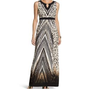 Chico's Animal Chevron Diane Maxi Dress Large
